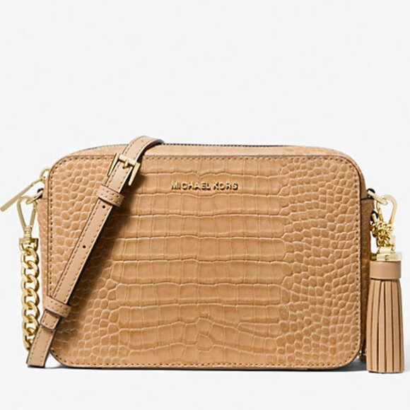 Michael Kors Jet Set Medium Camera Bag with Pocket Camel One Size NWT - Picture 1 of 7